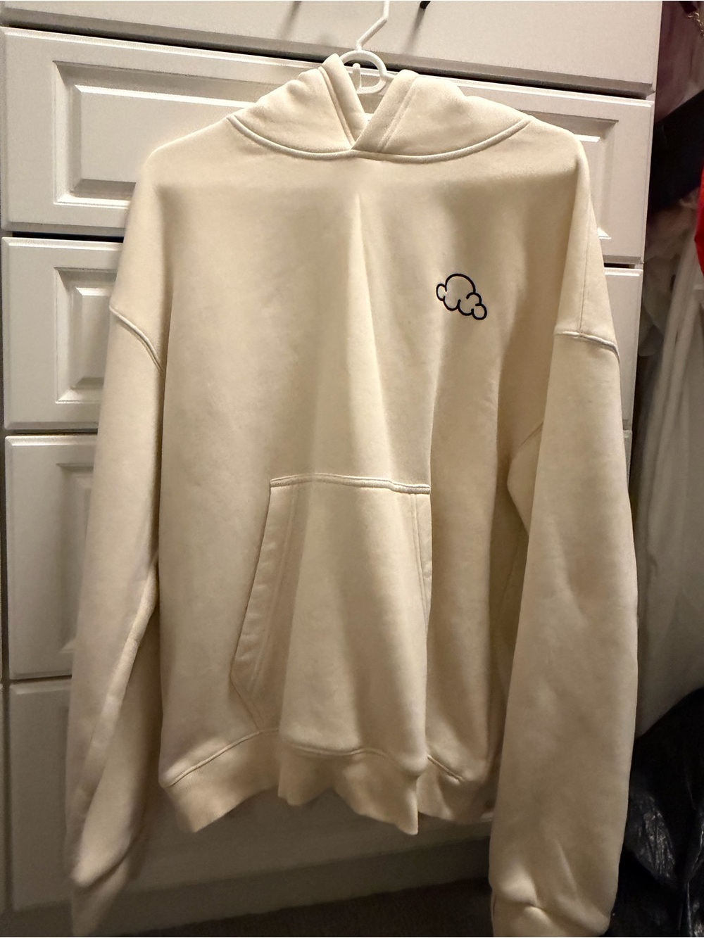 Cloud 9 Cream Pullover Hoodie with Small Cloud Logo